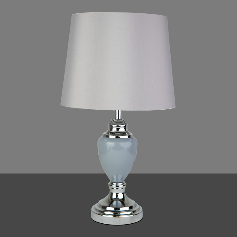 Zellner 45cm Grey Chrome Table Lamp
