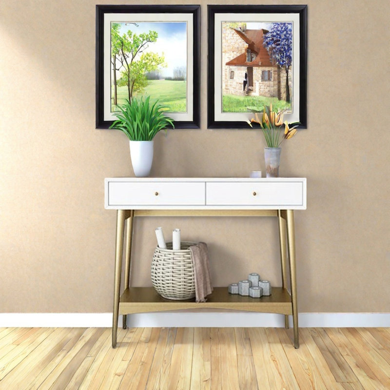 Console Modern Minimalist, Blanc, H 29,5 po x l 31,5 po x P 17,7 po