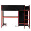 Lit mezzanine de jeu double en bois avec bureau intégré, armoire, éclairage DEL et tiroir - Multifonctionnel et fonctionnel pour les jeunes joueurs