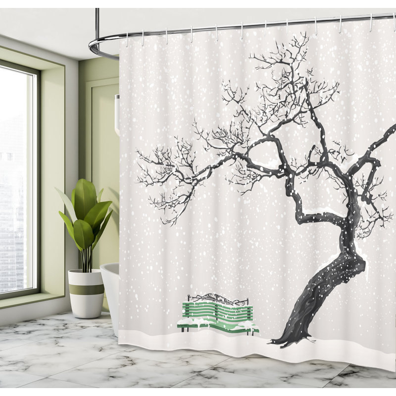 Rideau de douche simple décoration de décor winter Clovis, H 70 po x l 69 po
