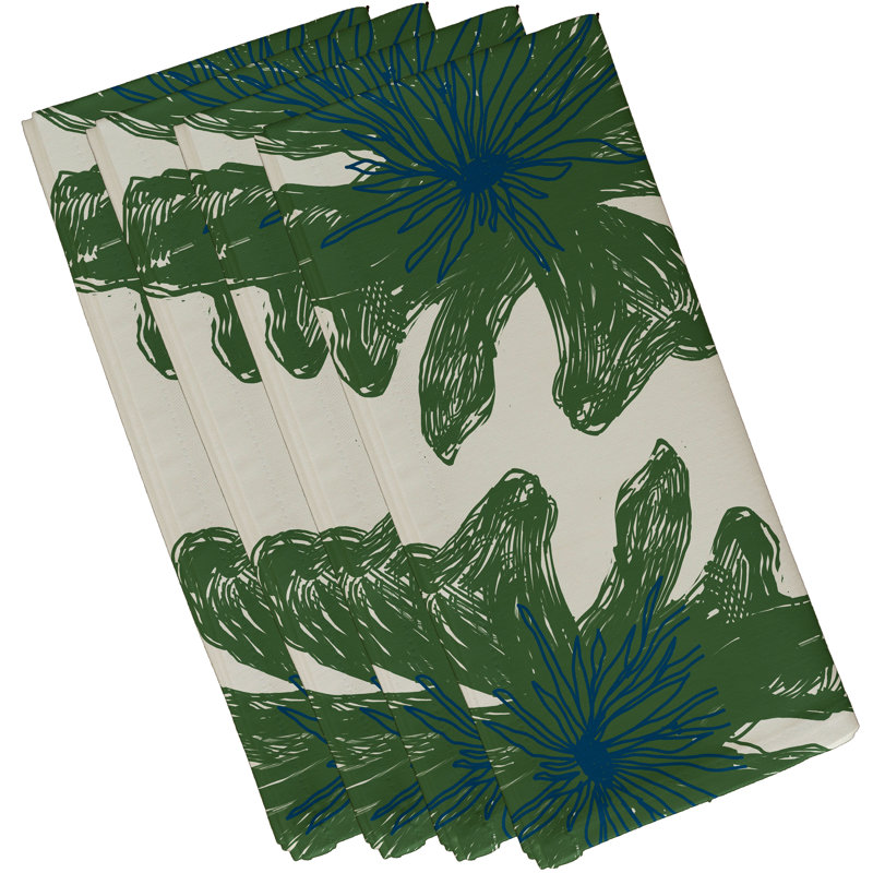 Serviette Brainard 22 po, L 18 po x L 18 po, Blanc cassé / vert / bleu
