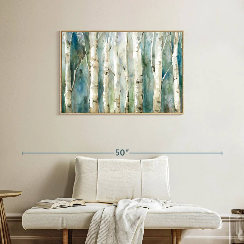 Birch River Walk, Cadre flottant en bois naturel, 37 po x 25 po