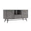 Buffet durable en bois d'acacia gris, buffet moderne avec rangement multifonctionnel