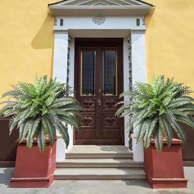2pcs Fake Ferns, Large Artificial Boston Fern, Faux Fern Plants for Home, Office, Garden Indoor Outdoor Decoration