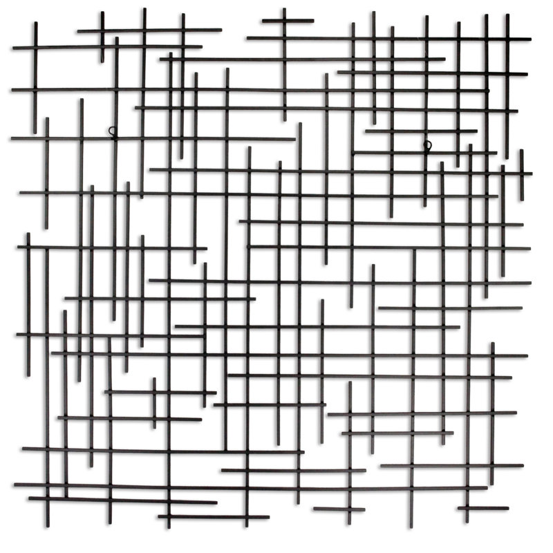 Décoration murale Iquara, H 37,5 po x l 37,5 po x P 1,25 po, Noir