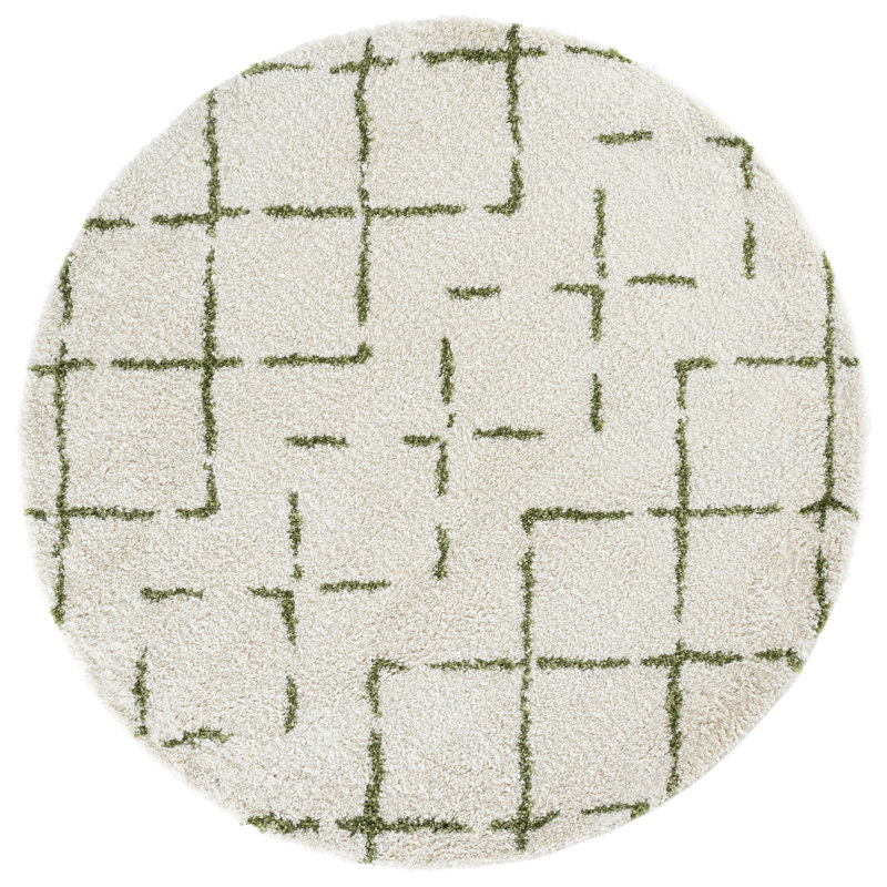 Arizona Shag Performance Abstract Indoor Rug, Round 6'7"