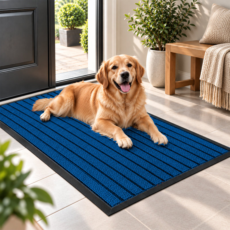Caynan Kitchen Mat, Blue, Rectangular W50 x L80 cm
