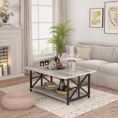 Modern Minimalist Marble-Patterned Coffee Table - Multi-Functional Center Table For The Living Room
