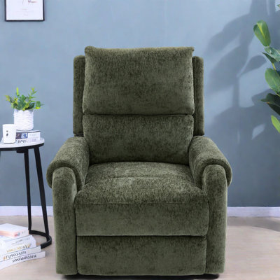 Multifunctional Green Recliner With Premium Chenille, Modern Design For Living Room And Nursery