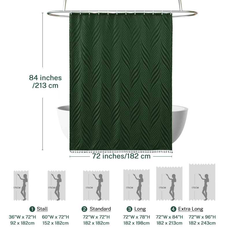 Fabric Shower Curtain, Dark Green