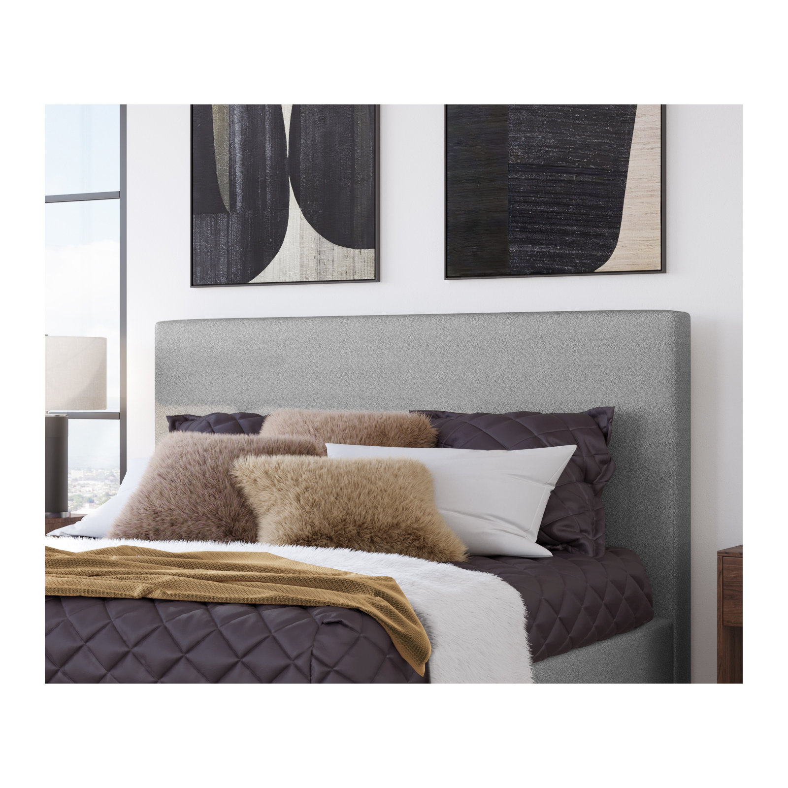 Corrinne Upholstered Bed, California King, Pewter