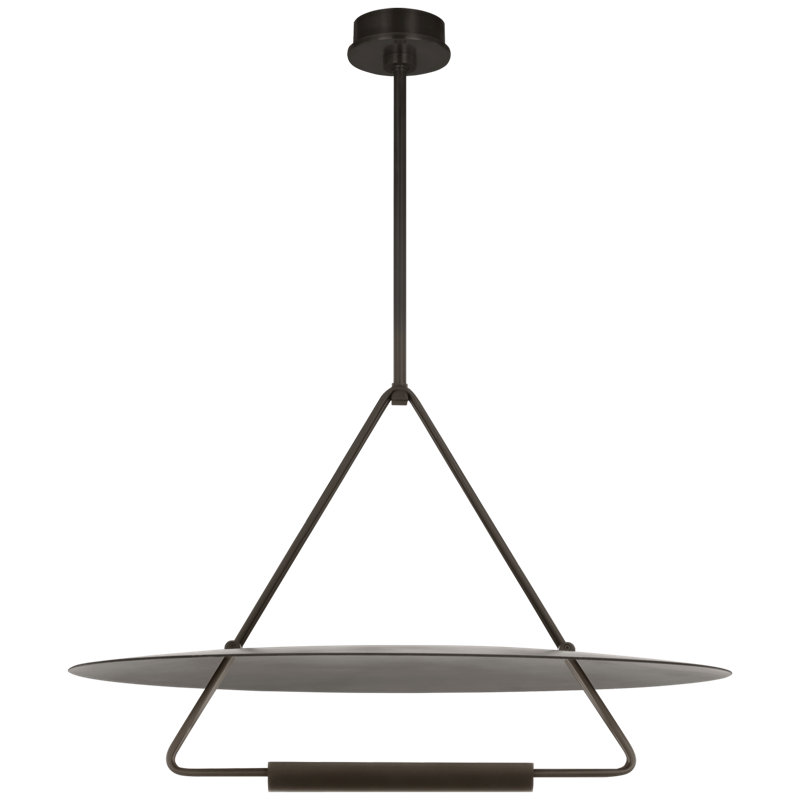 Teline 1 - Light LED Chandelier, Antique-Burnished Brass/Matte White