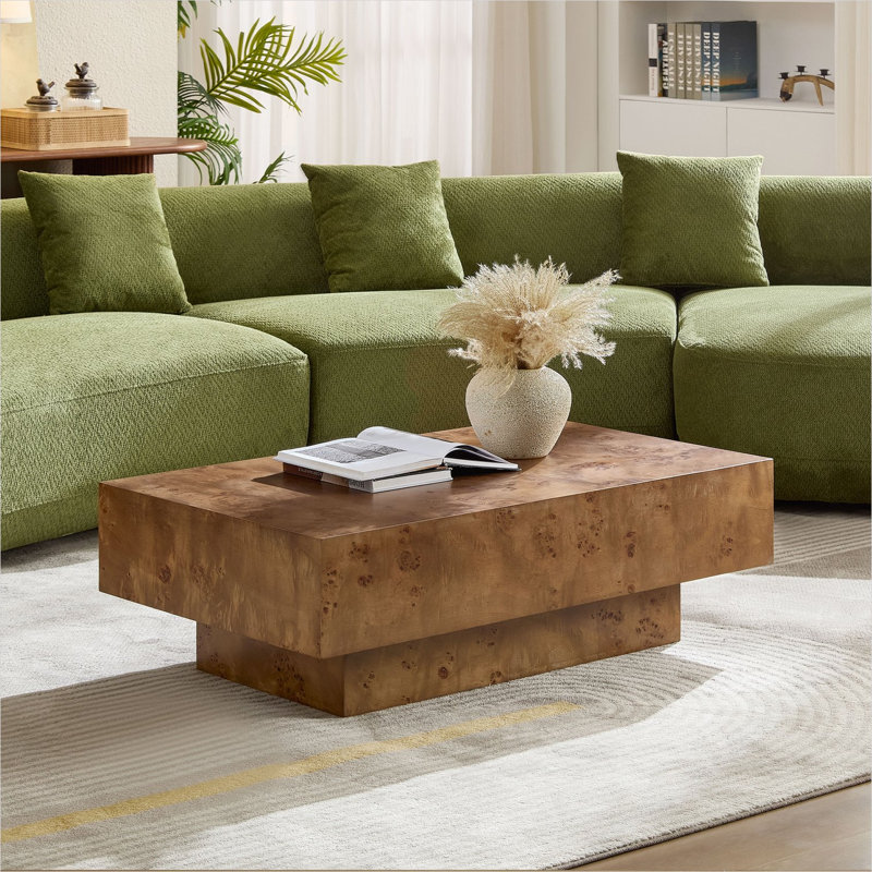 Table basse riche en placage de bois brun foncé pour salon Mid-Century