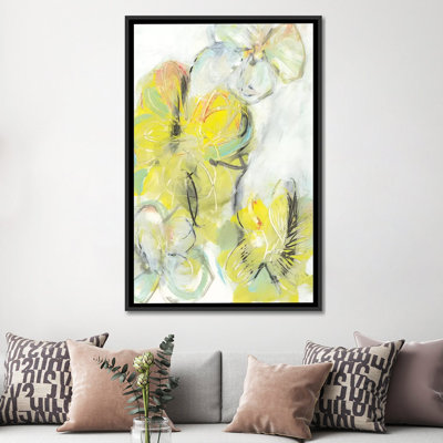 « yellow floral abstract ii », impression sur toile