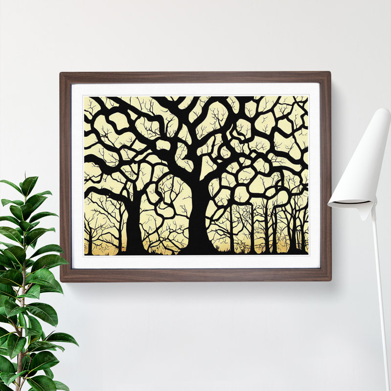 Sacred Oak Trees - Single Picture Frame Print, 46cm H x 64cm W x 2cm D, Walnut Framed