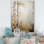 «Beige And Gold Minimalisme Forest», reproduction d'art sur toile