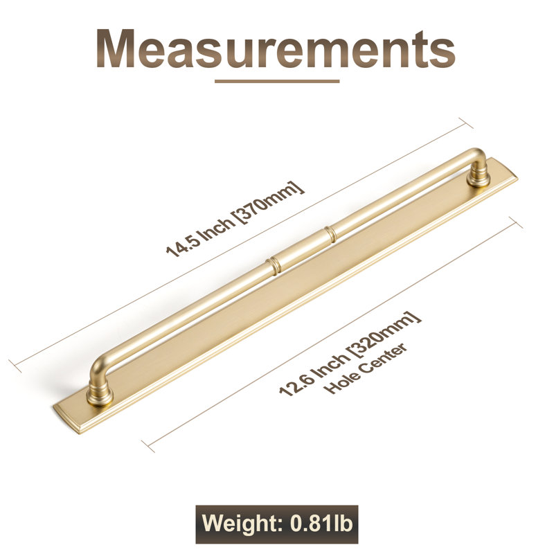 Poignée de tiroir décorative ornée （Style G011 Pull, 12 3/5", Bronze champagne