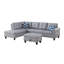 98" L-Shaped Sectional Sofa With Storage Ottoman,Modern 4-Seat Couch With 2 Built-In Cup Holders,Nailhead Trim,And 2 Toss Pillows-213242481