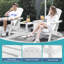 Ensemble de 2 chaises pliantes Adirondack et table d'appoint, comprenant une table d'appoint à un niveau en PEHD résistant aux intempéries, idéale pour la terrasse, le porche, le patio et le bord de la piscine.