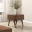Table de bout avec rangement 1pc et finition noyer