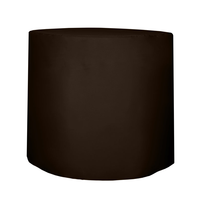 Javin Solid Color Round Tablecloth, Chocolate Brown, 3