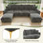 4 Seater Chenille Chaise End Sofa-921421339