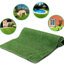 Tapis de gazon synthétique épais de 3 pi x 16 pi avec trous de drainage et support en caoutchouc, idéal pour les pelouses intérieures / extérieures, gazon carré en polypropylène
