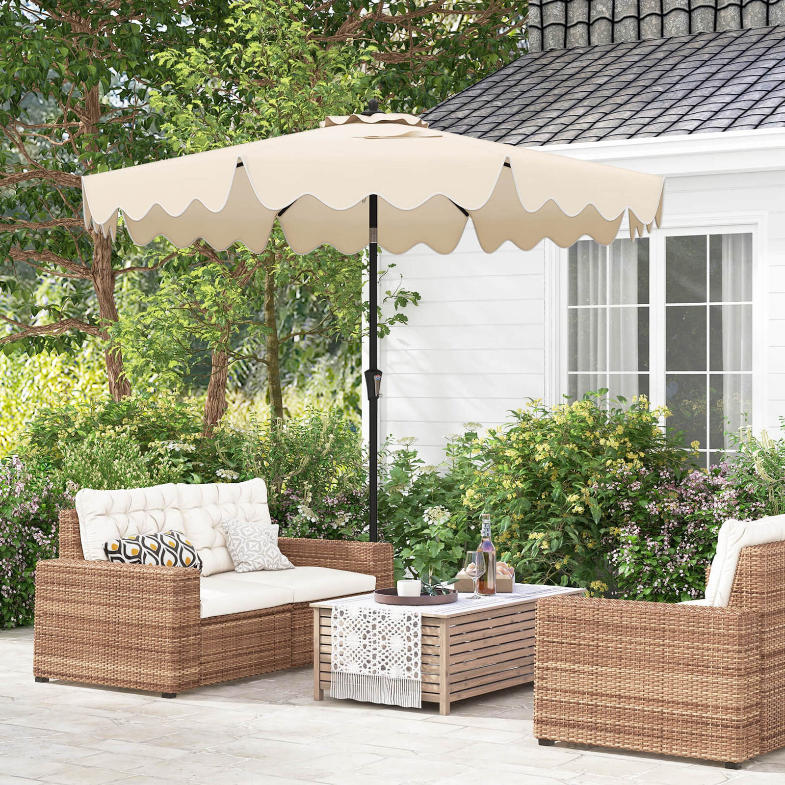 Carmeletta 9' Market Umbrella, Beige