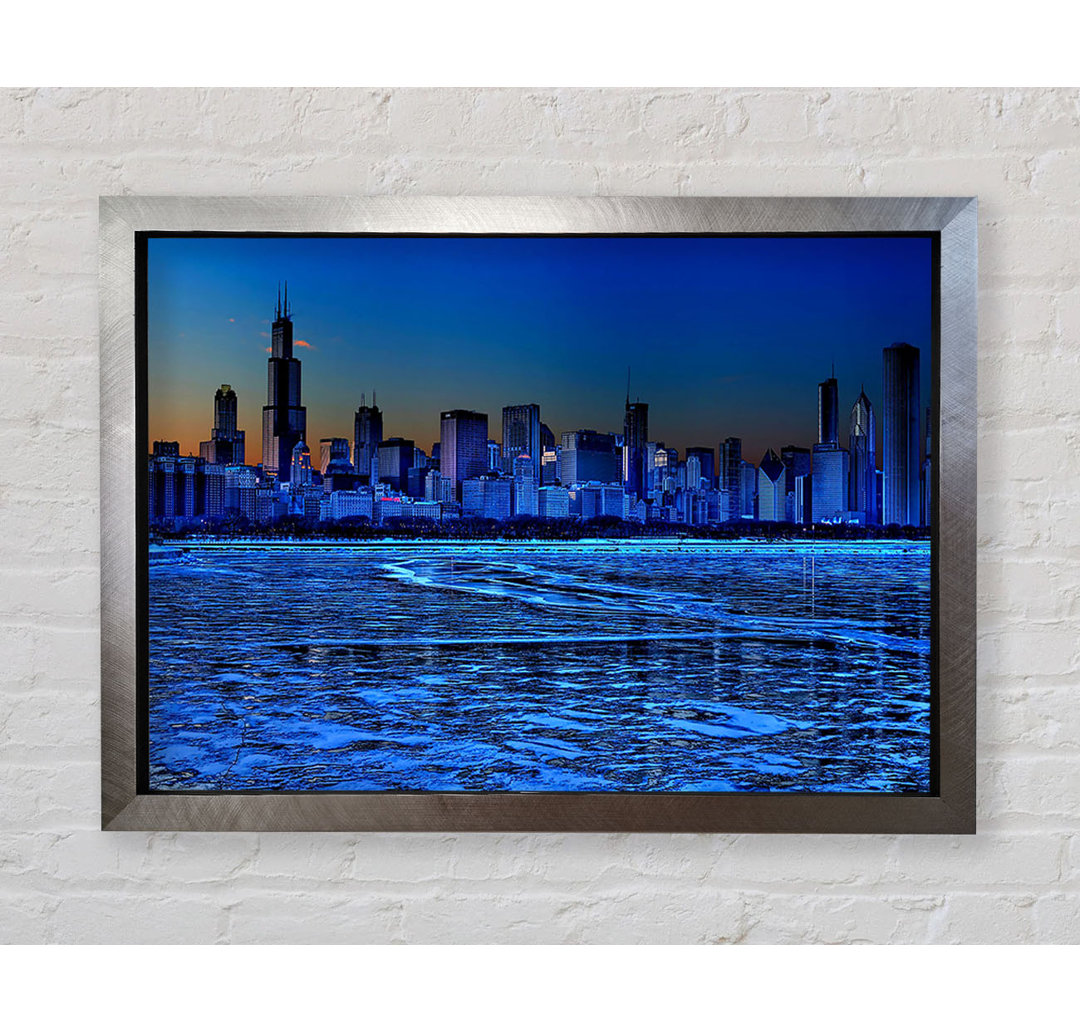 Chicago Ice Blue Waters - Einzelner Bilderrahmen Kunstdrucke