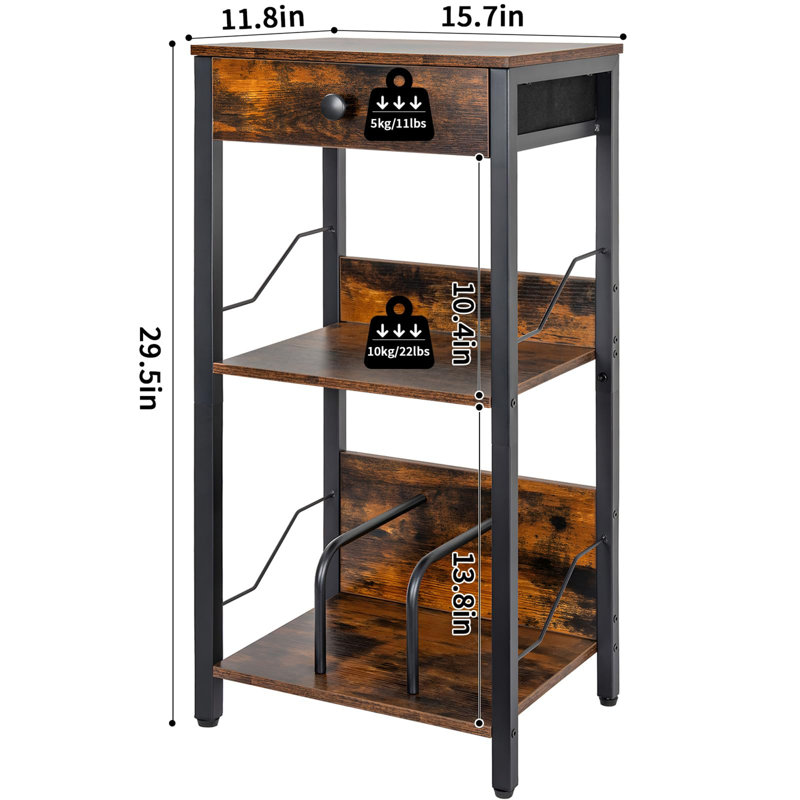 Manufactured Wood,Metal 75cm H Media Shelves