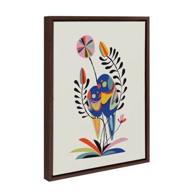 «Rainbow Lorikeet» par Rachel Lee, 3 oiseaux, reproduction d'art sur toile encadrée