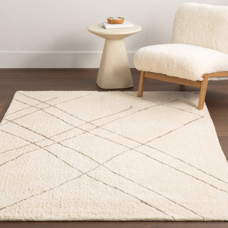 Egeria Modern Abstract Cotton Area Rug, Rectangle 5' x 7'8"