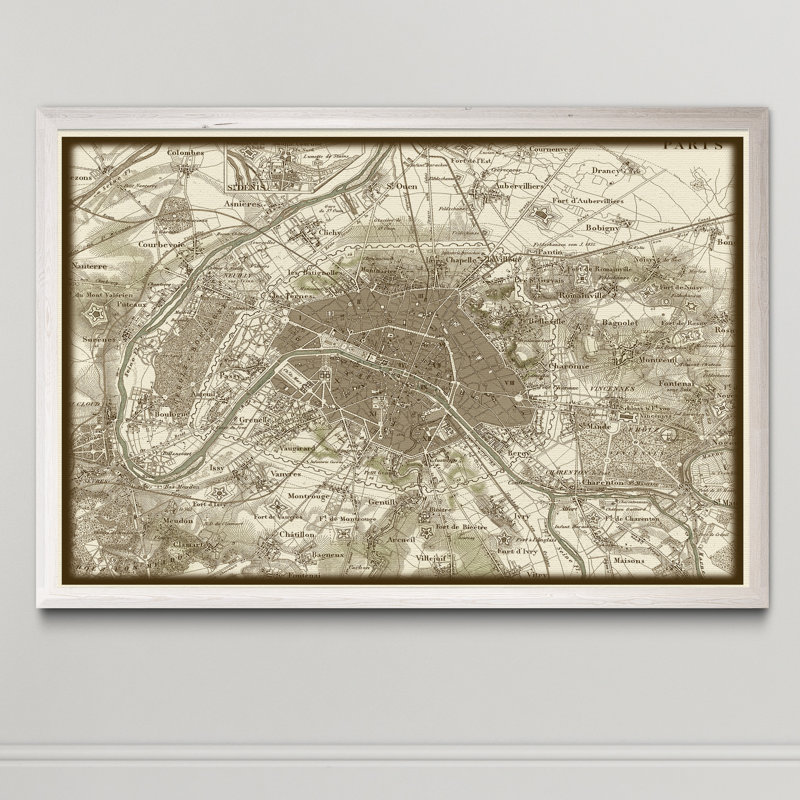 « cezanne », reproduction d’art sur toile, "" sépia "par paul-picture frame, H 32 po x l 44 po x 1,25 po