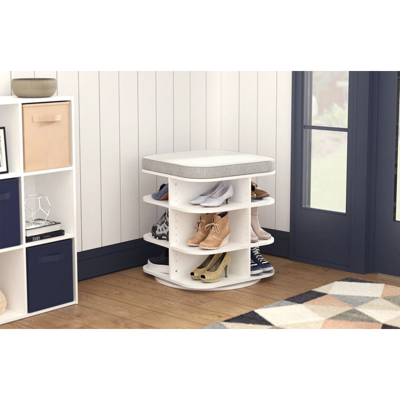 Revolution Rotating 12 Pair Shoe Storage Bench