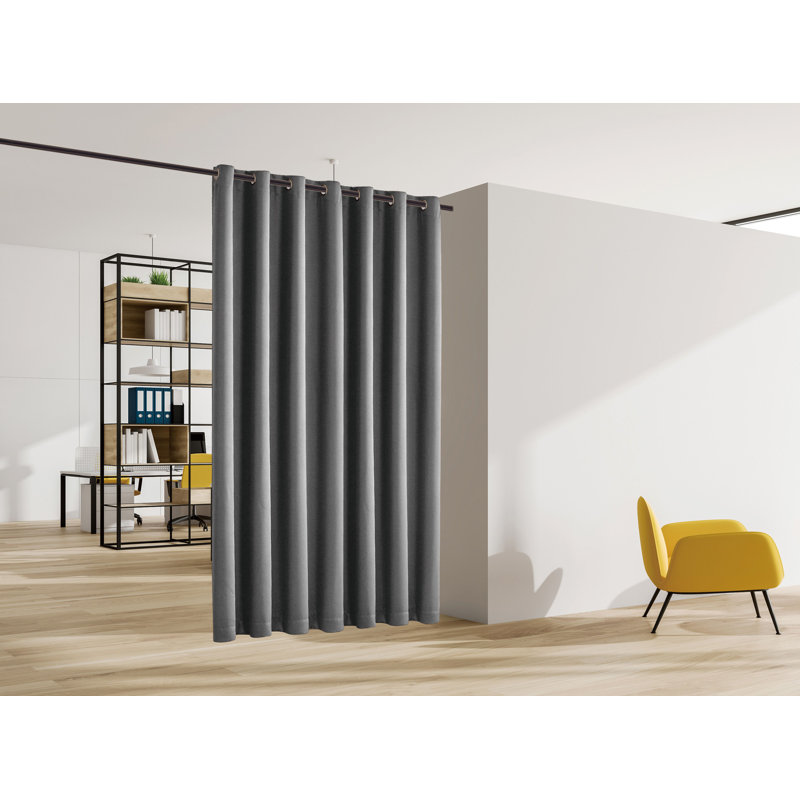Emillie Blackout Single Curtain Panel, Gray, 180" W x 108" L