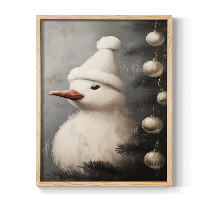 «Christmas Holiday Art», série 2 CDI, reproduction encadrée - bois massif, Naturel, H 11 po x l 9 po