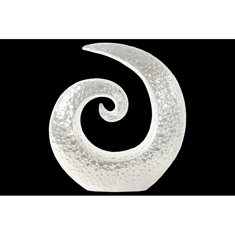 Sculpture spiral en céramique Zowie, H 13 po x l 12 po x P 3,25 po