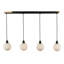 Éclairage pour îlot 4 lumières Rickey - noir - laiton brossé - verre-412994854