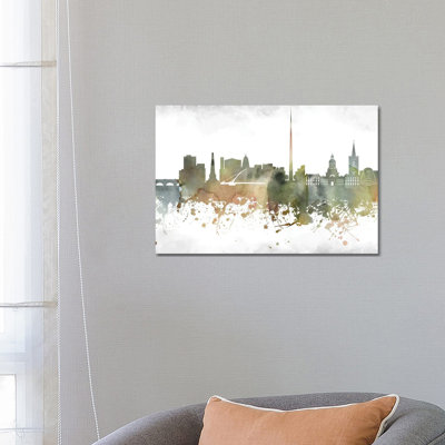 Dublin Skyline by WallDecorAddict - Wrapped Canvas Print