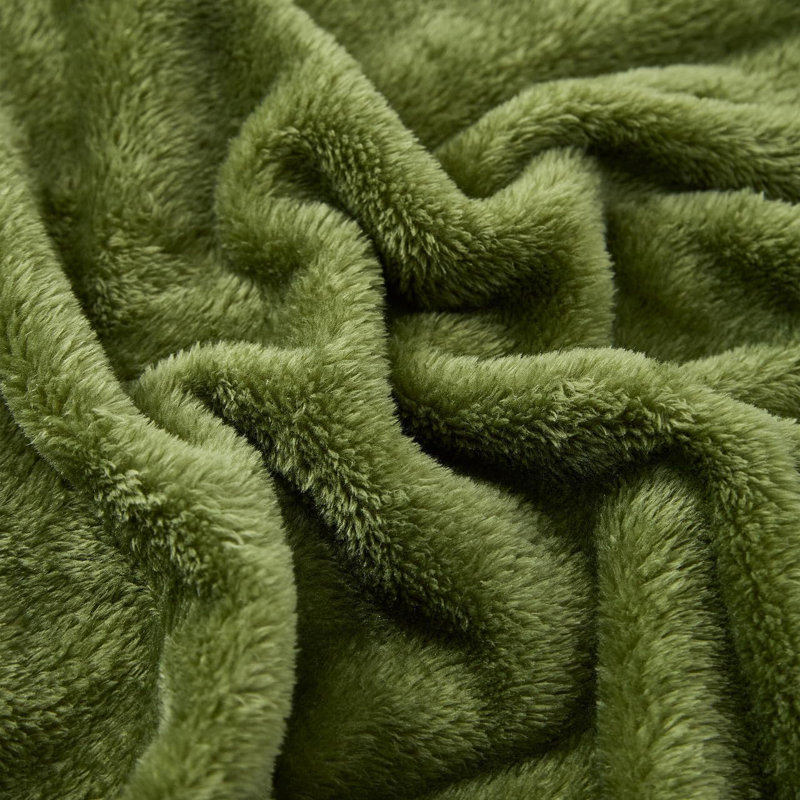 Plain Weave / Muslin Throw Blanket, Green, Twin Extra Long