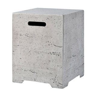 15.75"W Square Magnesium Oxide Propane Tank Cover and Side Table by Real Flame
