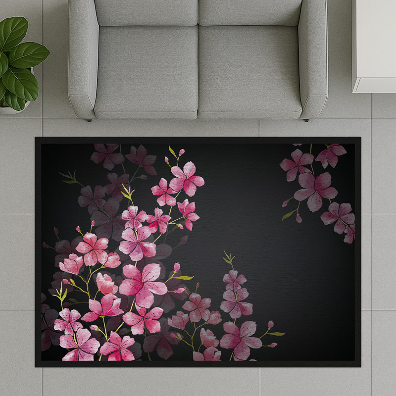 Floral Area Rug, Runner 70 x 140 cm