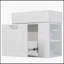 Meuble-lavabo mural avec lavabo, tiroir à fermeture en douceur, tablettes réglables et porte-papier hygiénique, conception peu encombrante-1316486824