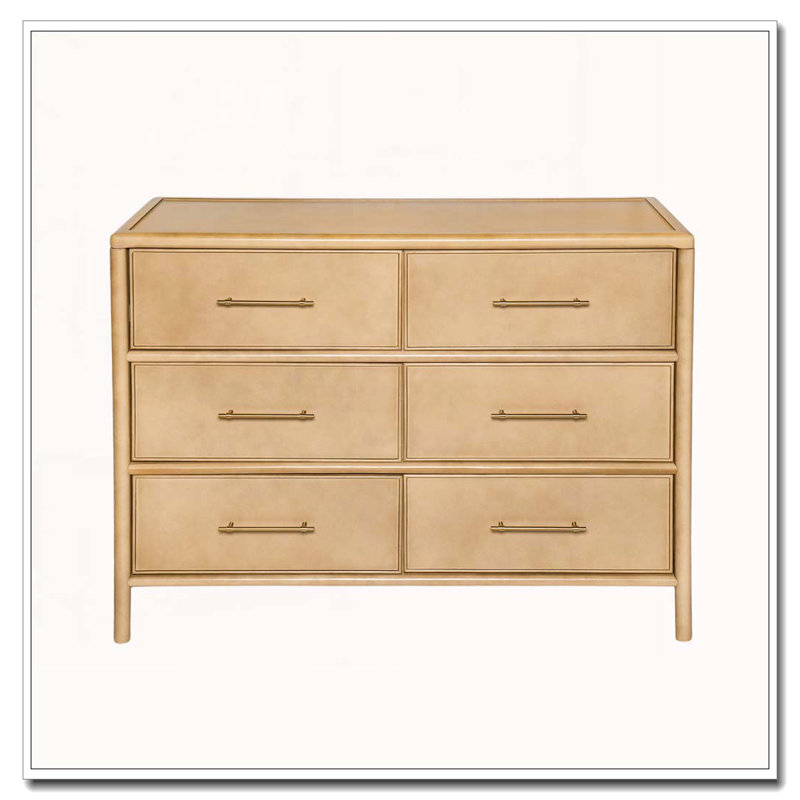6-Drawer Chest,Storage Cabinet, Stylish Style, Suitable For Living Room And Dining Room Entrance, 6 Drawers, Natural