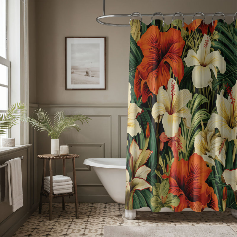 Rideau de douche standard 1 pièce Bold Bloom, H 74 po x l 71 po
