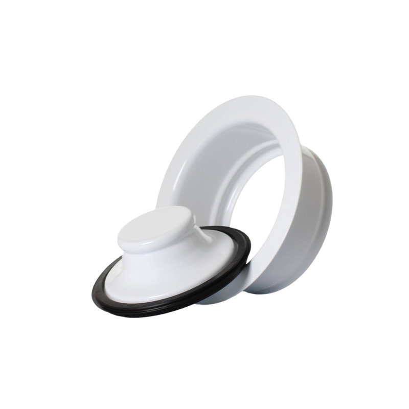 Kitchen Sink Garbage Disposal Flange with Stopper, White