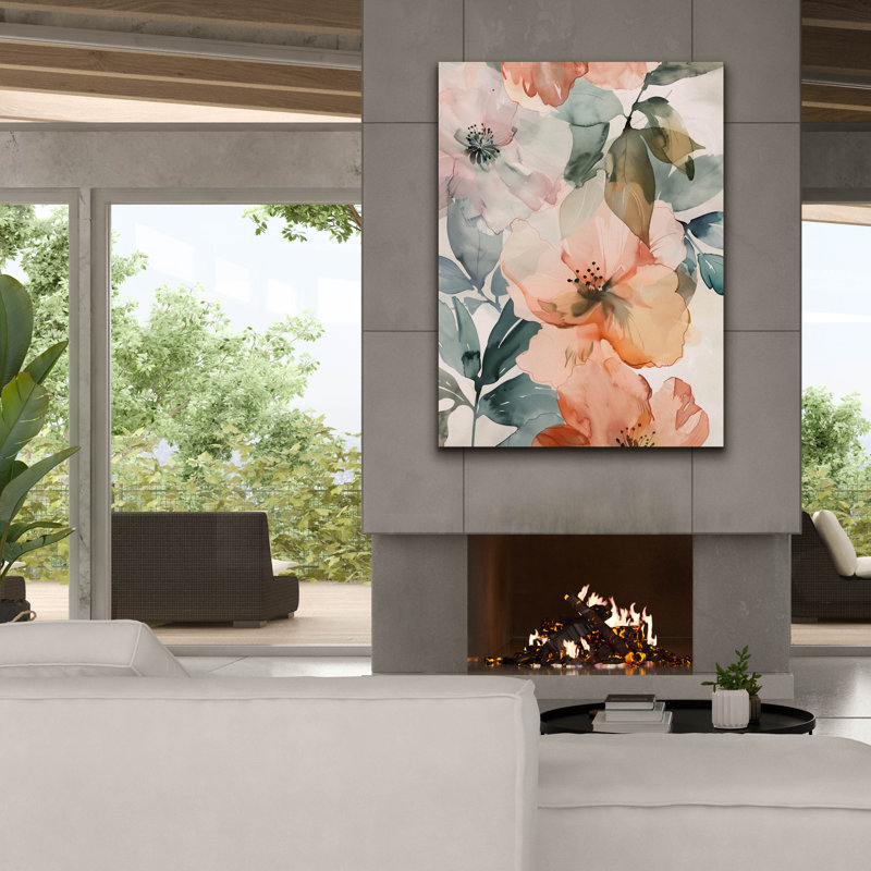 Art mural sur toile Epic Graffiti «Watercolor Floral 3» par Andreas Magnusson, H 54 po x l 40 po x P 1,5 po