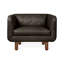 Fauteuil Beaconsfield en cuir noyer whisky-99239092