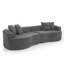 Canapé modulaire courbé à 4 places Modern Cloud, canapé de salon à compression minimaliste, sans assemblage requis, chenille, gris foncé-1378128790