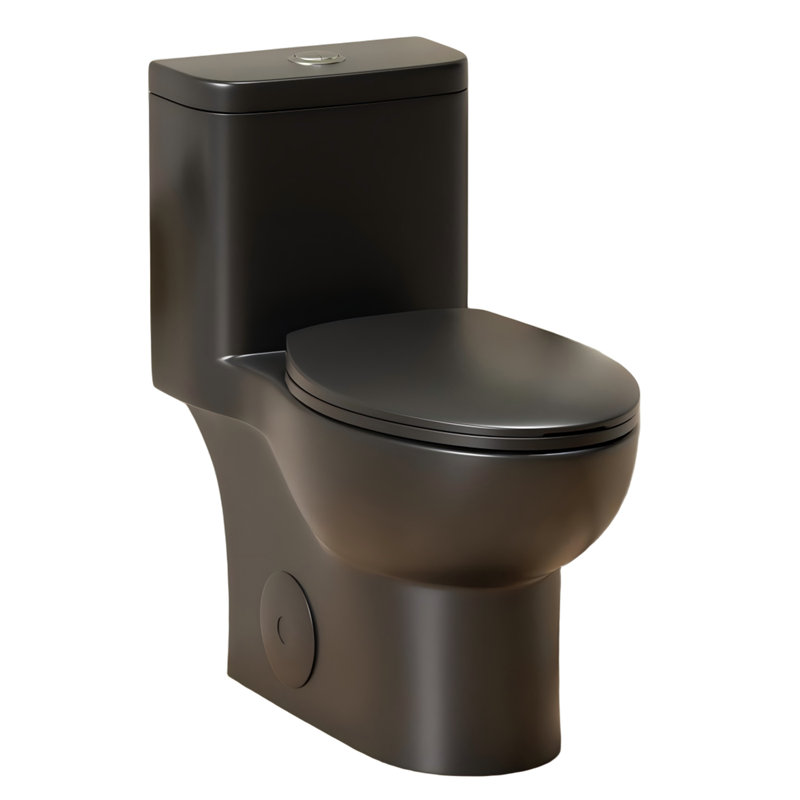 1.1/1.6 GPF Dual-Flush Toilet With Siphonic S-Trap, Black